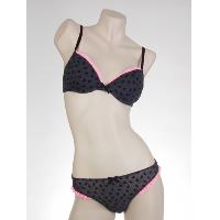 Ladies Knitted Flocking Padded Bra & String