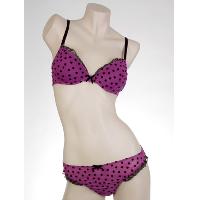 Ladies Knitted Flocking Padded Bra & String